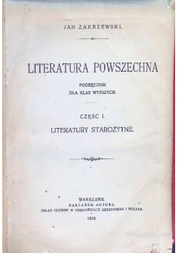 Literatura powszechna Część 1 1916 r.