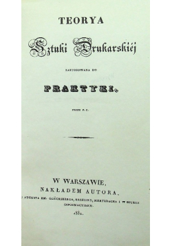 Teorya sztuki drukarskiej zastosowana do praktyki