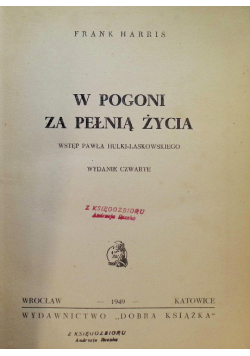 W pogoni za pełnią życia 1949 r.