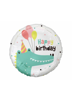 Balon foliowy Krokodylek Happy Birthday 45cm