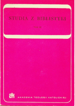 Studia z biblistyki Tom III