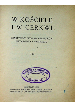 W kościele i w cerkwi, 1926 r.
