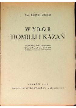 Wybór Homilij i kazań 1947r.