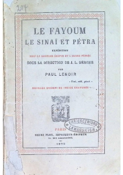Le fayoum le sanai et petra 1872 r.