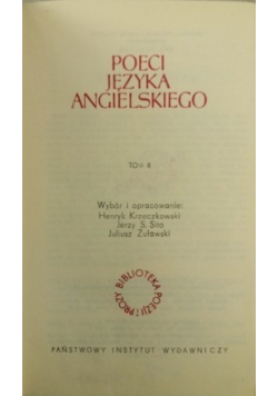 Poeci języka angielskiego Tom II
