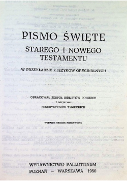 Pismo Święte Starego i Nowego Testamentu