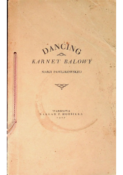Dancing karnet balowy 1927 r.