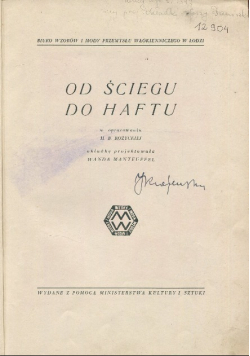 Od ściegu do haftu 1949 r.