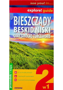 Bieszczady Beskid Niski Góry Sanocko Turczańskie 2w1 Przewodnik plus mapa