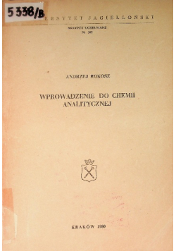 Wprowadzenie do chemii analitycznej
