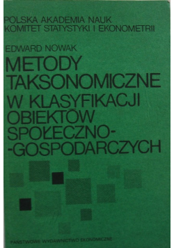 Metody Taksonomiczne w klasyfikacji obiektów społeczno gospodarczych