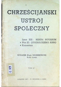 Chrześcijański ustrój społeczny 1945 r.