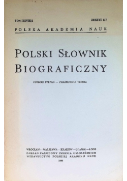 Polski słownik biograficzny Zeszyt 117