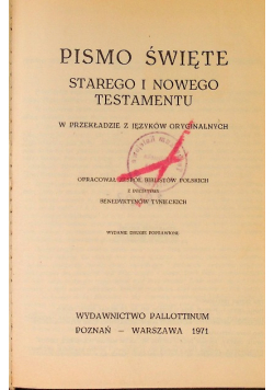 Pismo Święte Starego i Nowego Testamentu