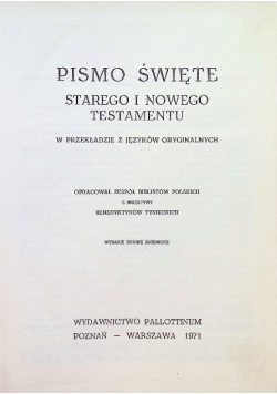 Pismo święte Starego i Nowego Testamentu