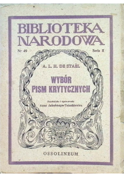 Wybór pism krytycznych
