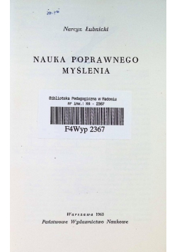 Nauka poprawnego myślenia