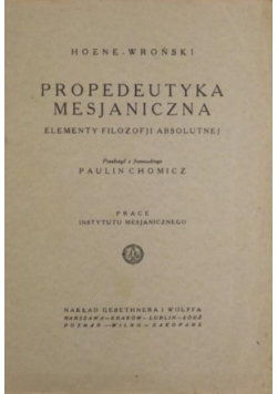 Propedeutyka mesjaniczna