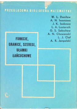Funkcje granice szeregi ułamki łańcuchowe