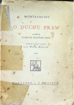 O duchu praw Tom 2 1927 r.