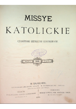 Missye Katolickie, rocznik piąty, 1886r.