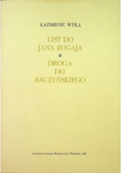 List do Jana Bugaja Droga do Baczyńskiego