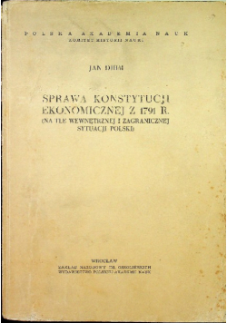 Sprawa konstytucji ekonomicznej z 1791