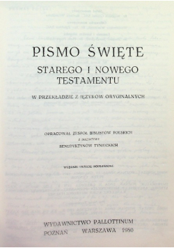 Pismo Święte Starego i Nowego Testamentu