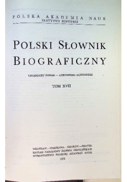 Polski  Słownik Biograficzny Tom XVII