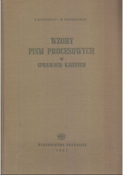 Wzory Pism Procesowych w sprawach karnych