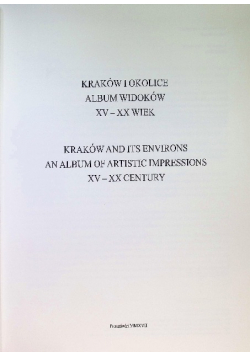 Kraków i okolice Album widoków XV - XX