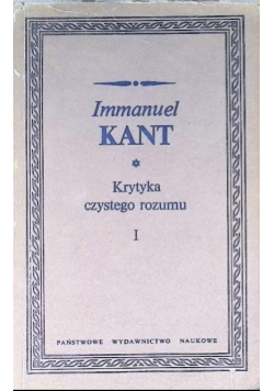 Krytyka czystego rozumu Tom I