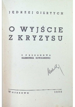O wyjście z kryzysu 1938 r.