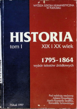 Historia XIX i XX wiek tom I 1795 1864