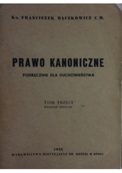 Prawo kanoniczne Tom 3