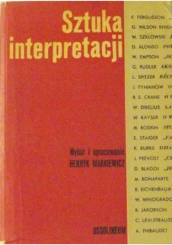 Sztuka interpretacji Tom I