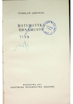 Matematyka ornamentu