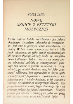 Nowe szkice z estetyki muzycznej