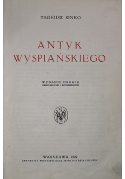 Antyk Wyspiańskiego 1922 r.