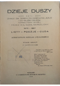 Dzieje duszy czyli żywot Świętej Teresy od Dzieciątka Jezus, 1947 r.