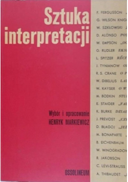 Sztuka interpretacji Tom I