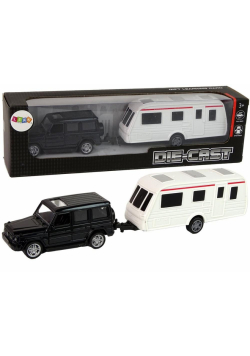 Jeep z przyczepą czarny