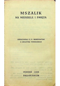 Mszalik na niedziele i święta