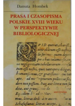 Prasa i czasopisma Polskie XVIII wieku w perspektywie bibliologicznej
