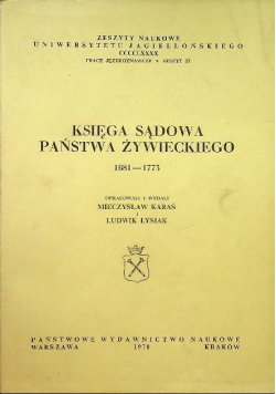 Księga sądowa państwa żywieckiego 1681 - 1773