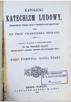Katolicki katechizm ludowy 1906 r.