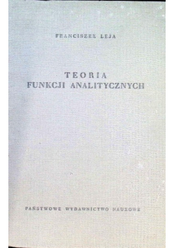 Teoria funkcji analitycznych