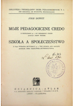 Moje pedagogiczne credo 1926 r.