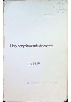 Listy o wychowaniu dziewcząt 1914 r.