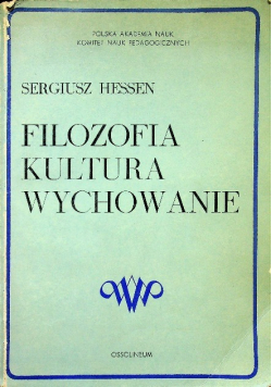 Filozofia kultura wychowanie